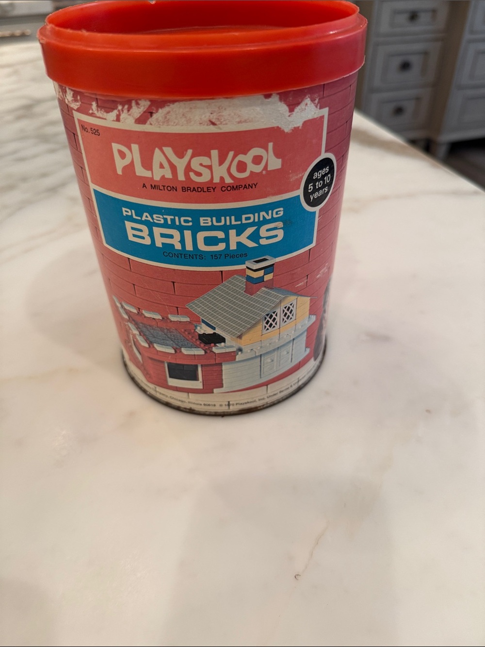 Playskool Red Plastic Building Bricks Set from 1970s